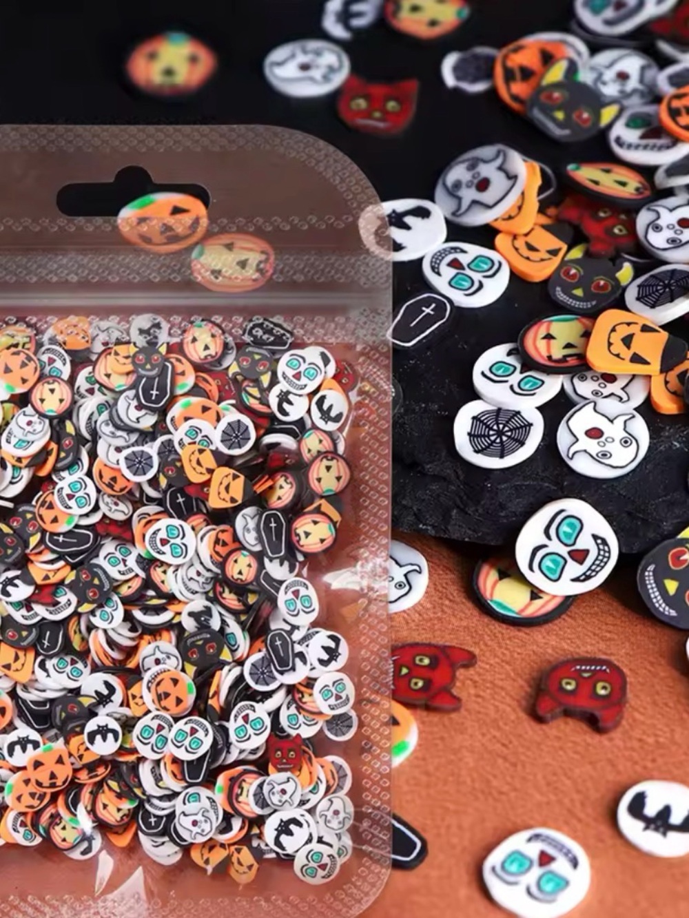 Halloween Themed nail art- Orange, White, Black